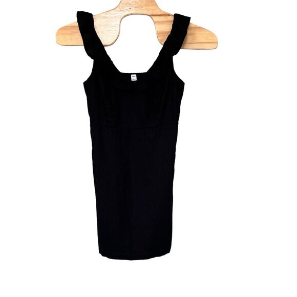 Old Navy Size M in Black Jack Sundress Ruffle Straps‎ V-neck Smocked Linen Blend - Picture 1 of 10